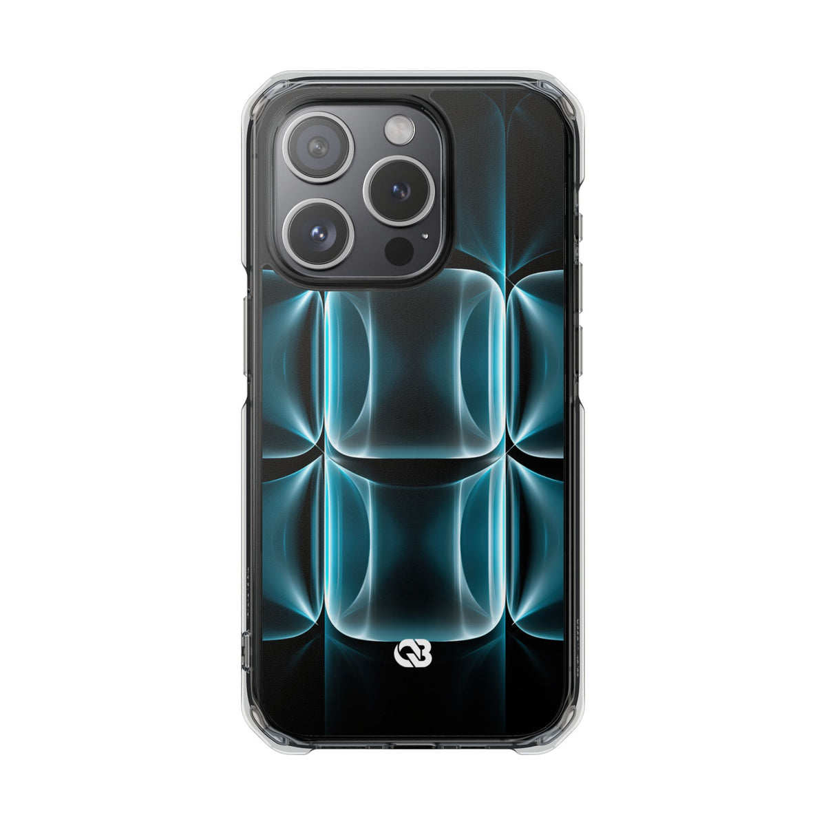 Cyan Core Matrix · Clear Impact Magnetic Phone Case for iPhone · Blue