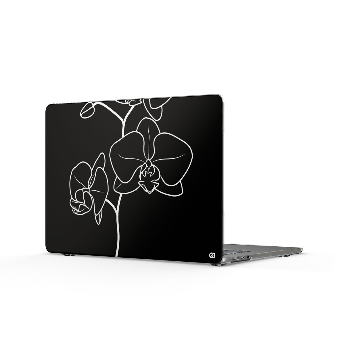 Midnight Orchid · Clear Hard Case for MacBook · Black