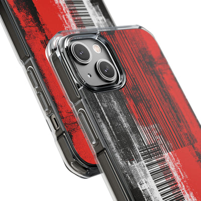 Distorted Barcode · Clear Impact Magnetic Phone Case for iPhone · Black