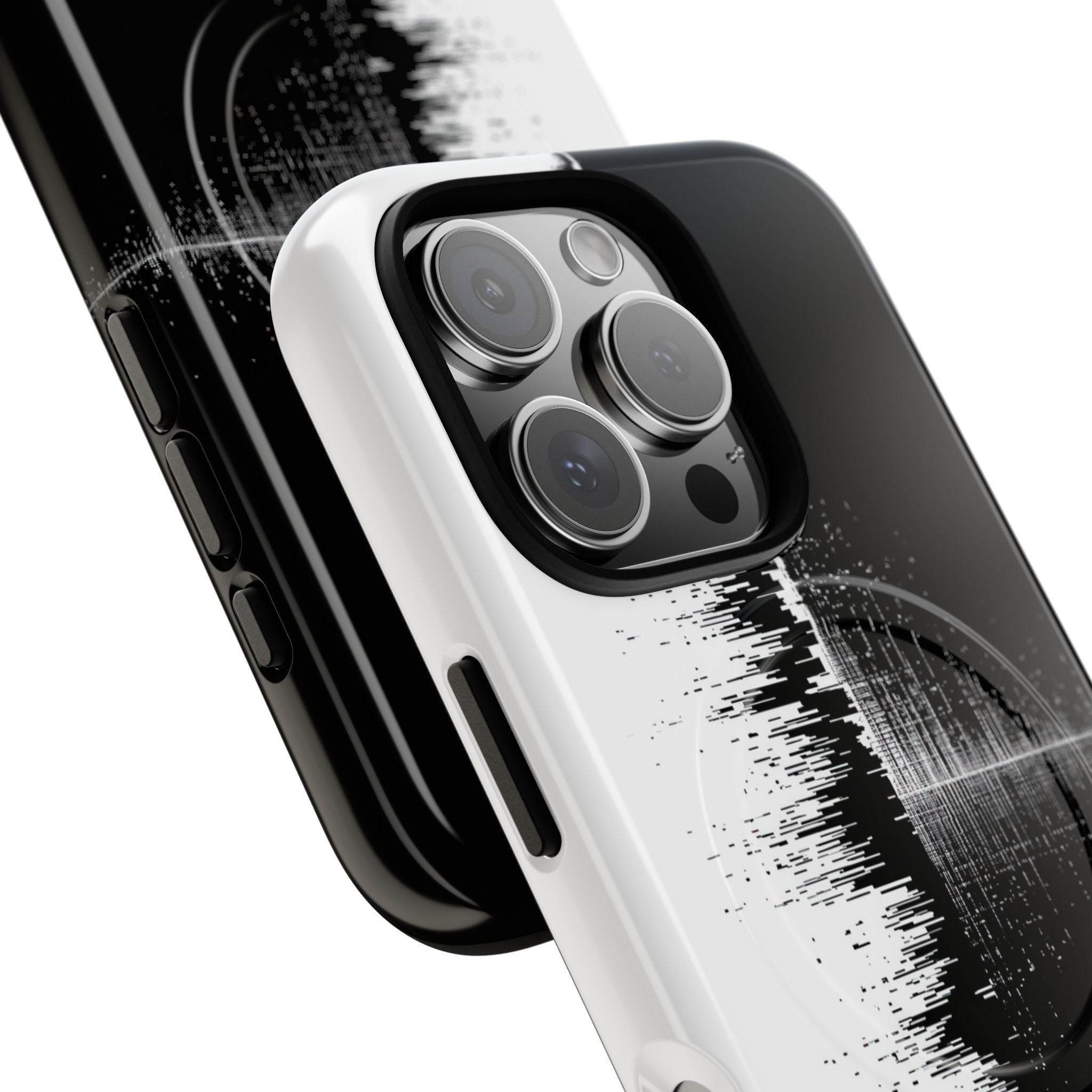 Black Tough 2.0 Magsafe Phone Case for iPhone - Static Signal Split