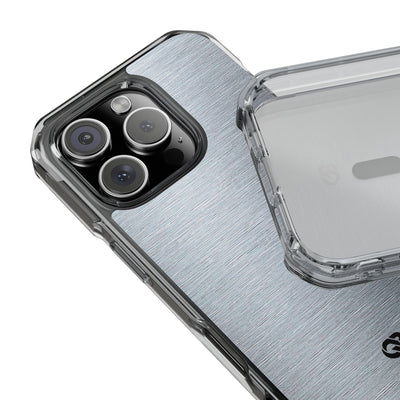Brushed Aluminum · Clear Impact Magnetic Phone Case for iPhone ·  Silver