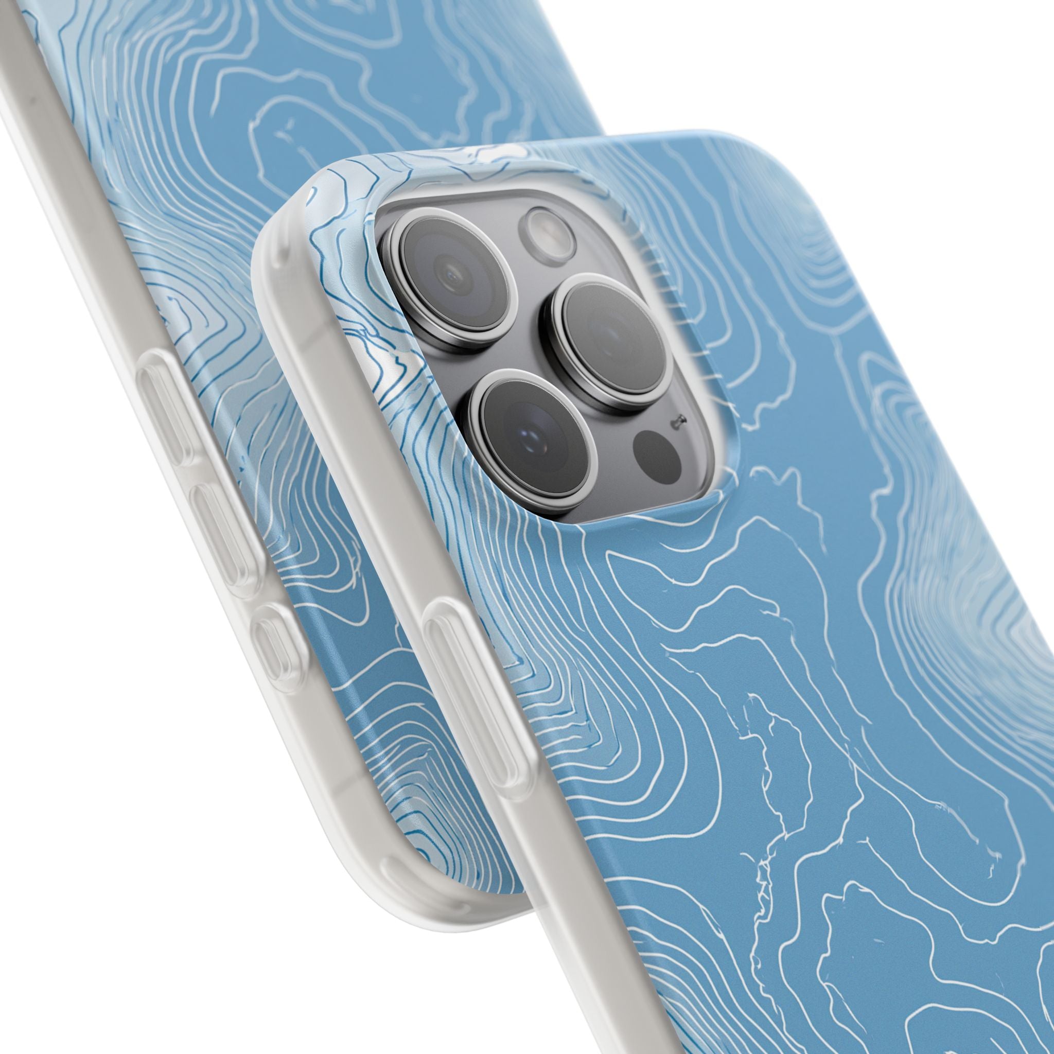 Blue Lite Phone Case for iPhone - Glacial Ridge Topo