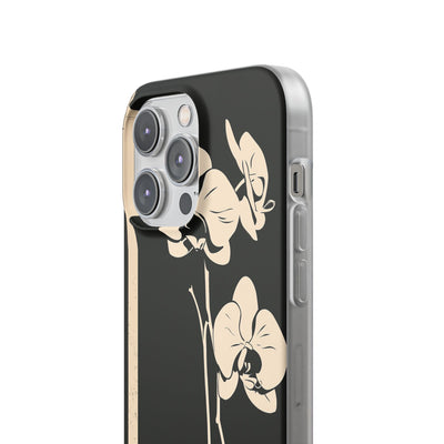 Black Lite Phone Case for iPhone - Obsidian Bone Orchid