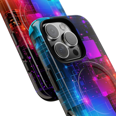 Spectral Circuit Grid · Tough 2.0 Magnetic Phone Case for iPhone · Black
