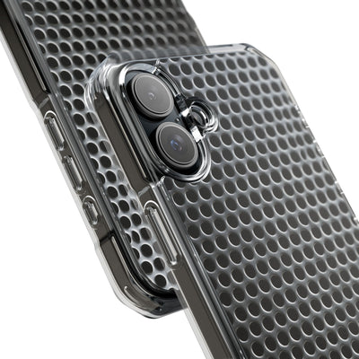 Silver Impact MagSafe Phone Case for iPhone - Brutalist Steel Mesh