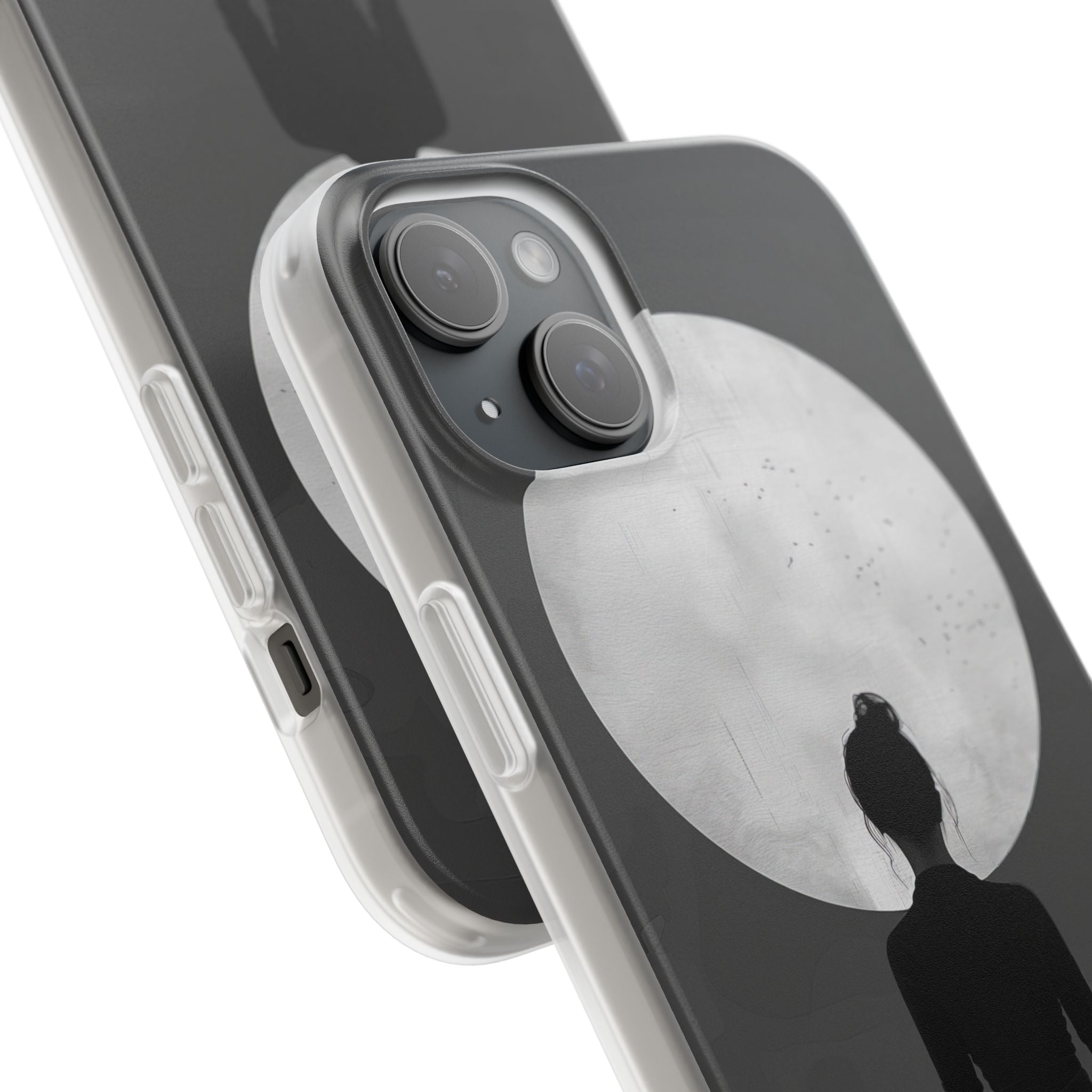 Silhouette Moonlight iPhone 15 Plus Cover - Blød