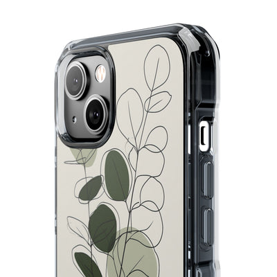 Green Impact MagSafe Phone Case for iPhone - Muted Eucalyptus Sketch