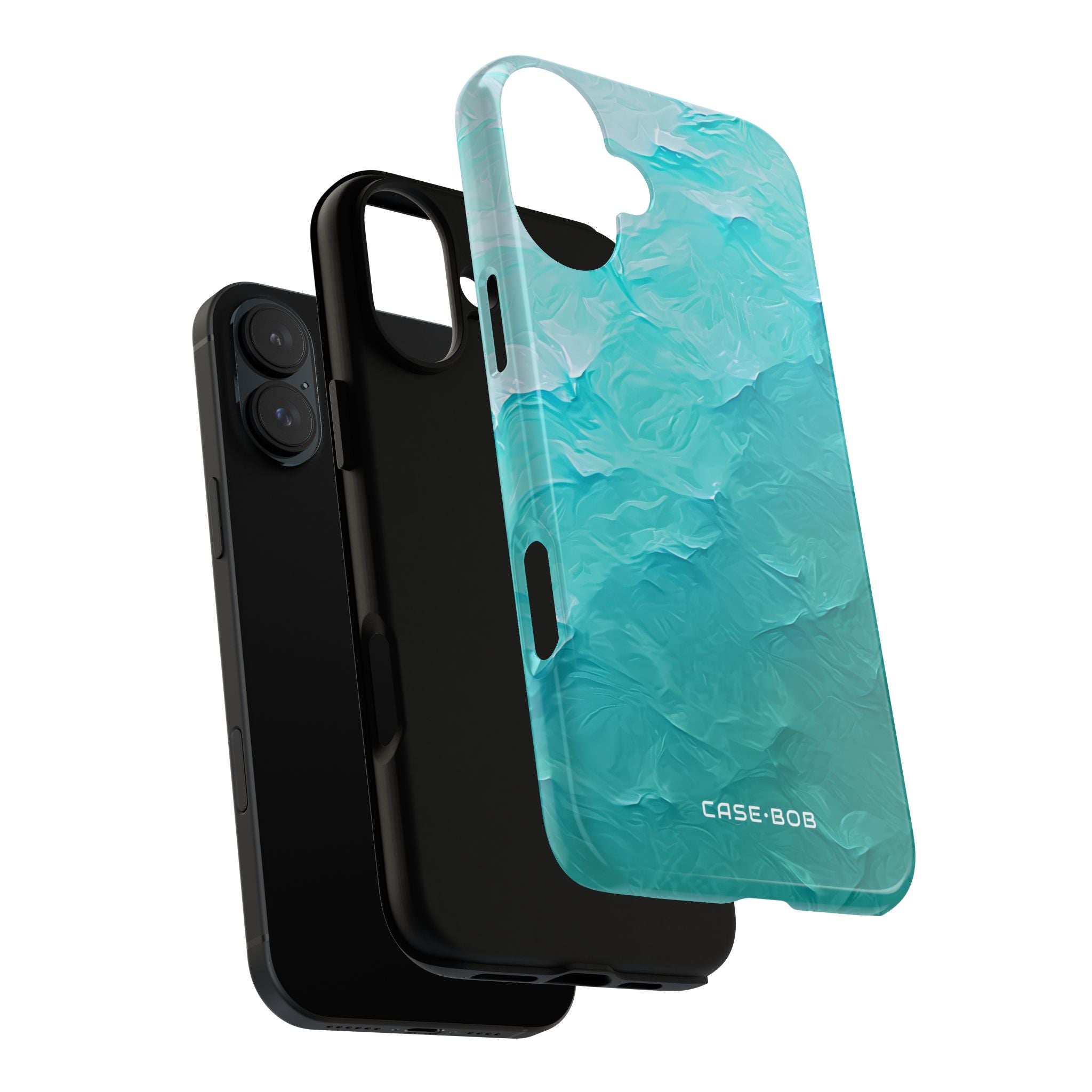 Teal Brushwaves iPhone 16 Plus Case - Tough