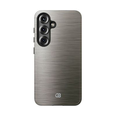 Grey Tough Phone Case for Samsung - Brushed Industrial Steel