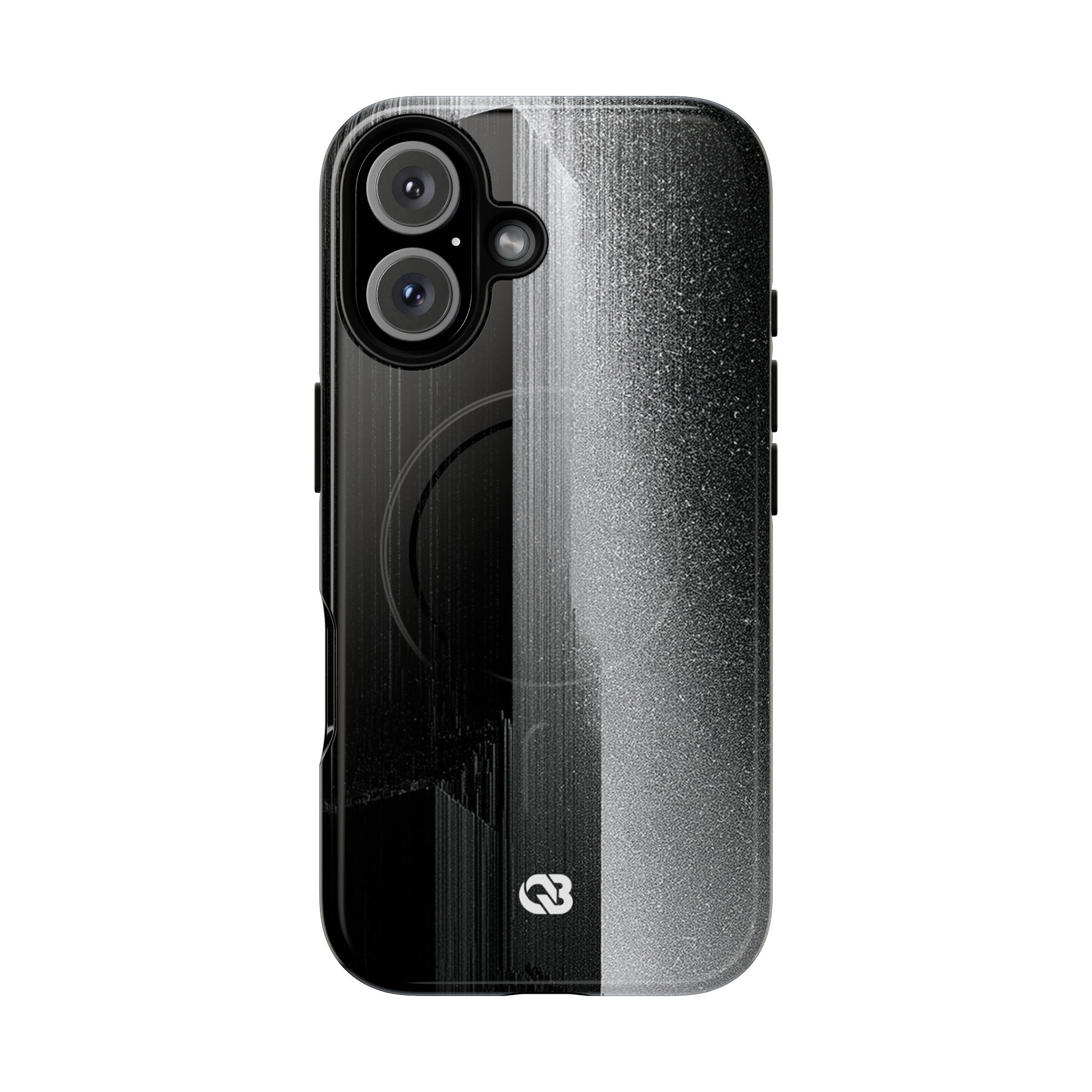 Black Tough 2.0 Magsafe Phone Case for iPhone - Brutalist Pixel Monolith