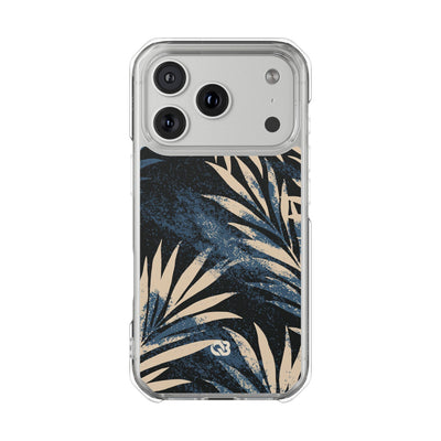 Blue Impact MagSafe Phone Case for iPhone - Midnight Indigo Palm