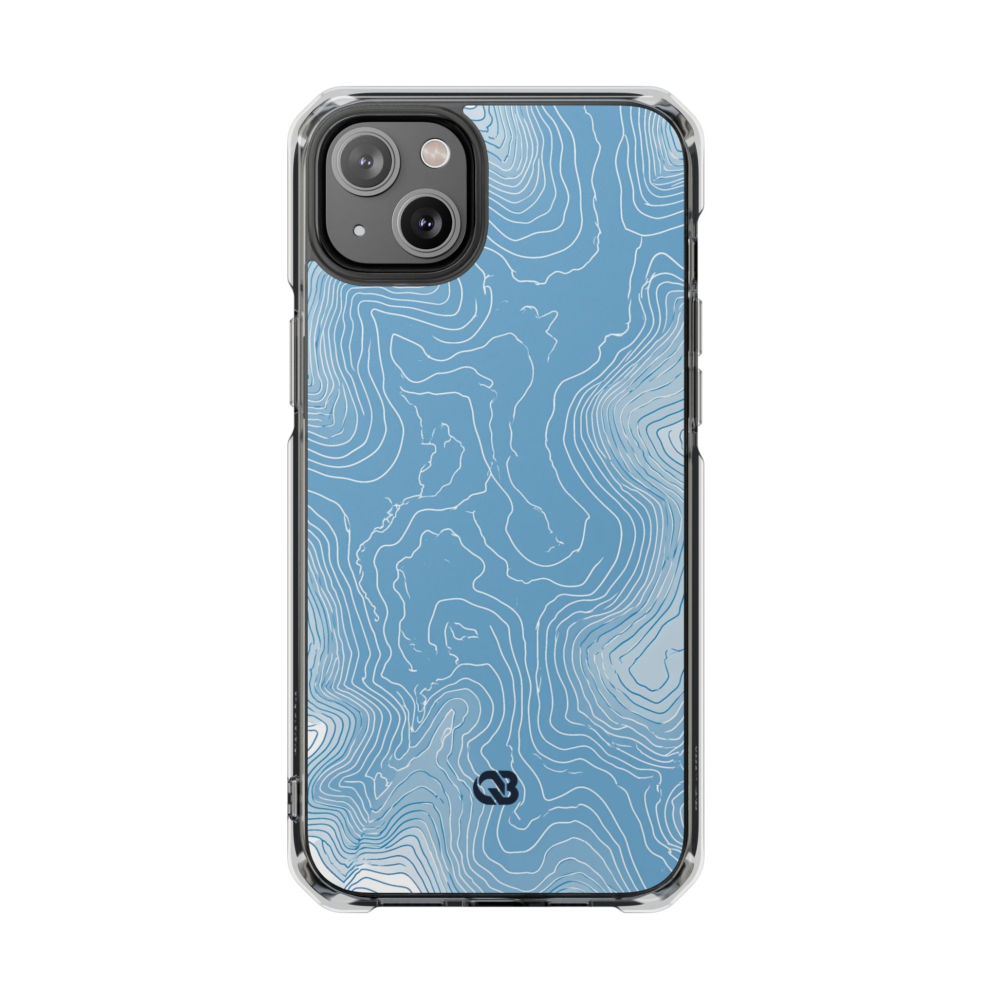 Blue Impact MagSafe Phone Case for iPhone - Glacial Ridge Topo