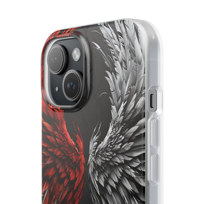 Split Crimson Wing · Soft Phone Case for iPhone