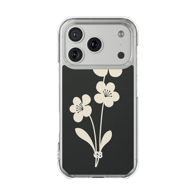 Black Impact MagSafe Phone Case for iPhone - Obsidian Cream Bloom