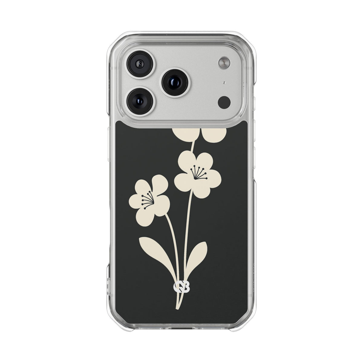 Nordic Blossom · Clear Impact Magnetic Phone Case for iPhone ·  Black