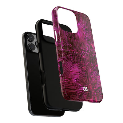Magenta Circuit Trace · Tough Phone Case for iPhone · Pink