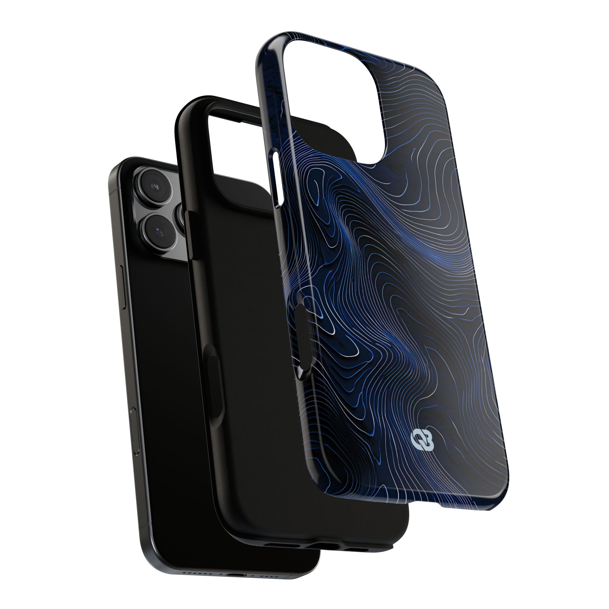 Blue Tough Phone Case for iPhone - Cobalt Contour Ridge