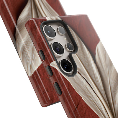 Carved Ivory Plume · Tough Phone Case for Samsung · Red