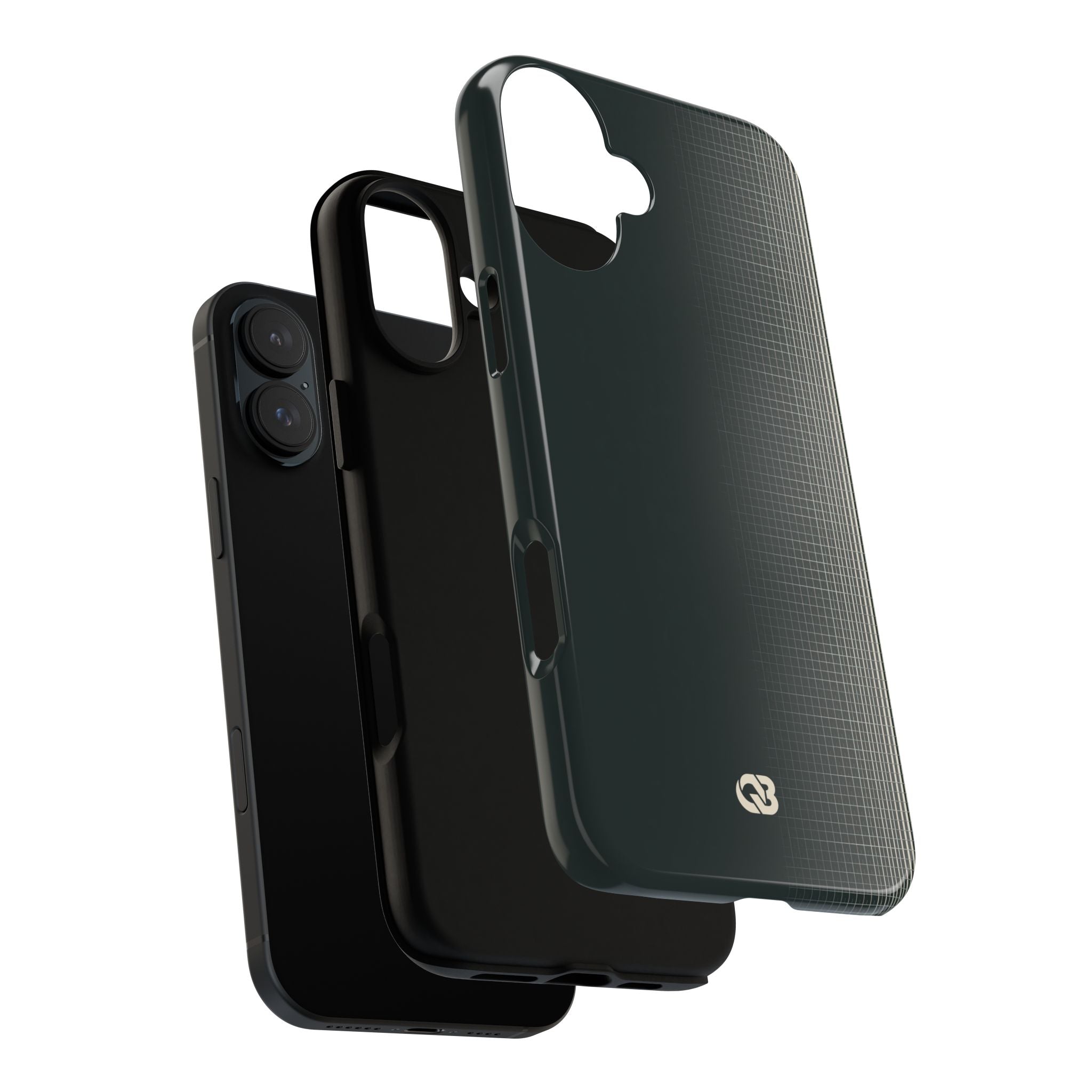 Grey Tough Phone Case for iPhone - Charcoal Tech Grid
