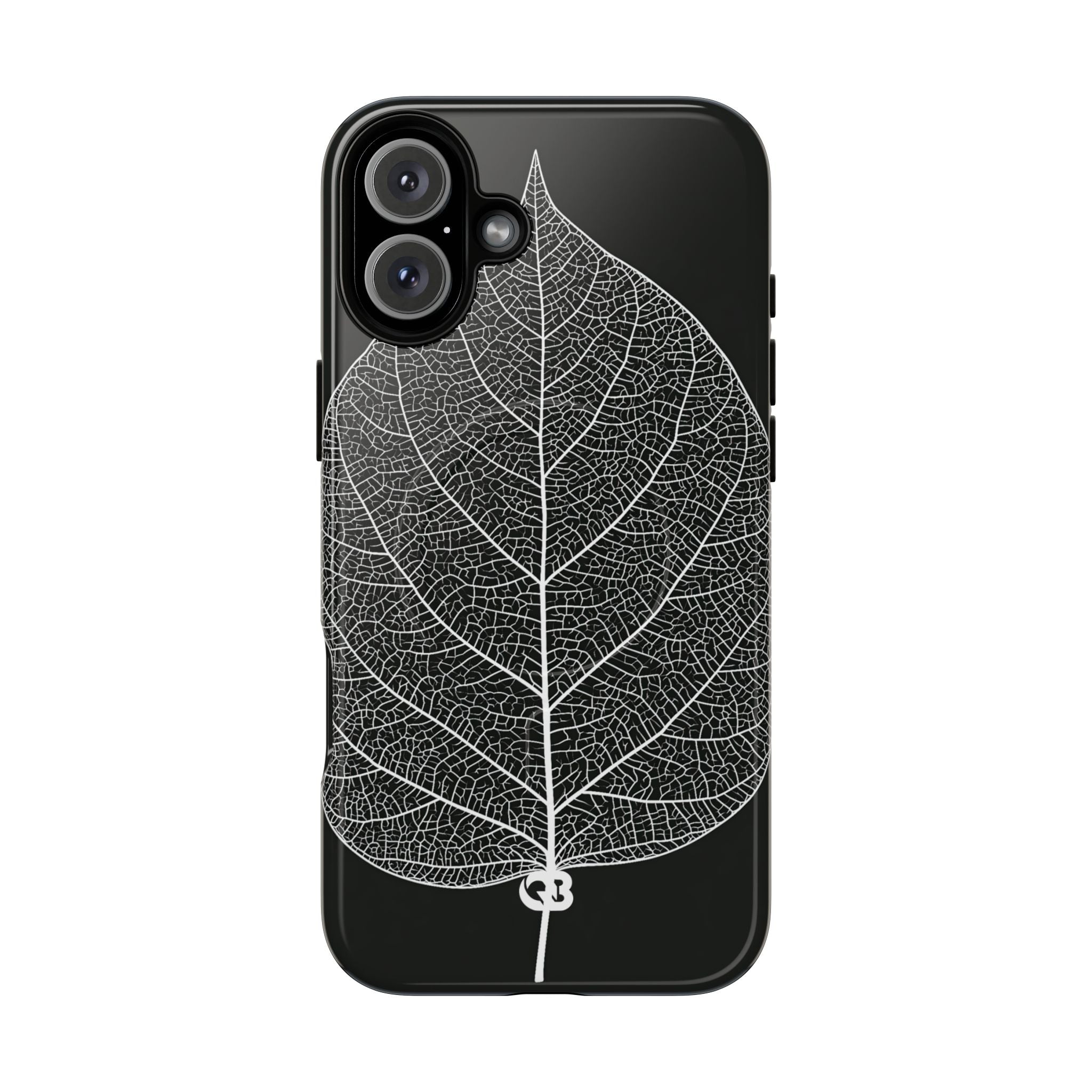 Black Tough 2.0 Magsafe Phone Case for iPhone - Bleached Leaf Lattice