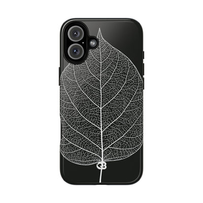 Black Tough 2.0 Magsafe Phone Case for iPhone - Bleached Leaf Lattice