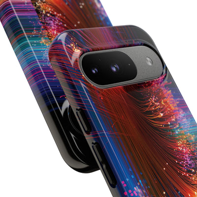 Black Tough Phone Case for Google Pixel - Cyber Optic Streak