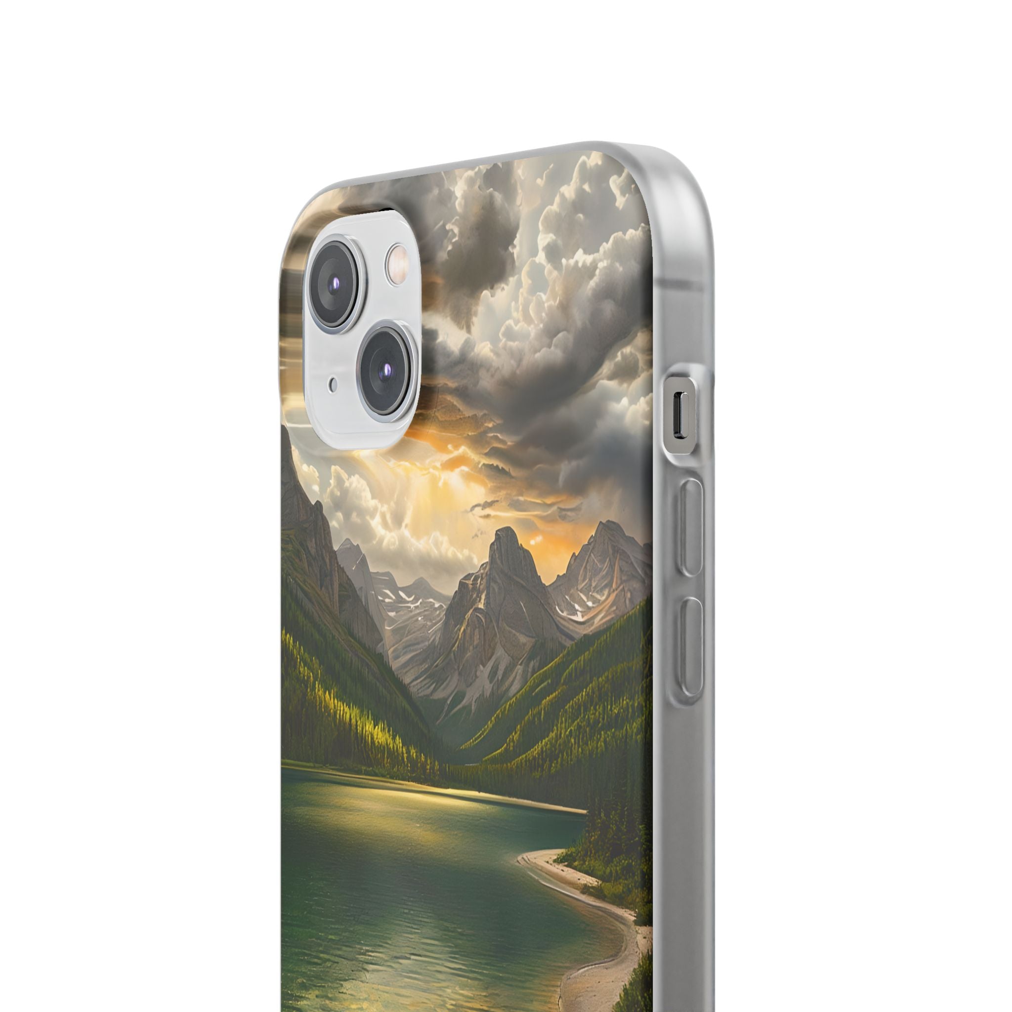 Gilded Mountain Lake · Soft Phone Case for iPhone