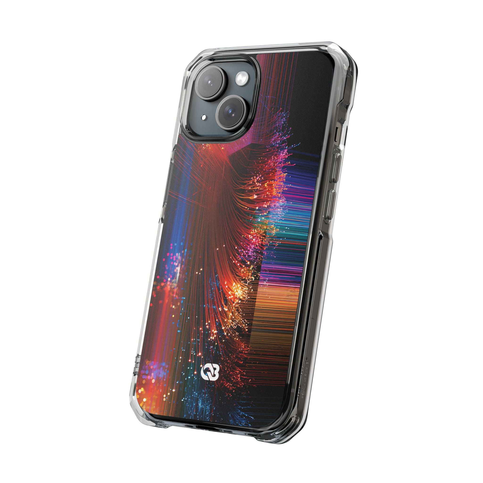 Black Impact MagSafe Phone Case for iPhone - Cyber Optic Streak