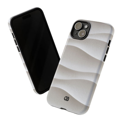 White Tough Phone Case for iPhone - Arctic Flow Ridges