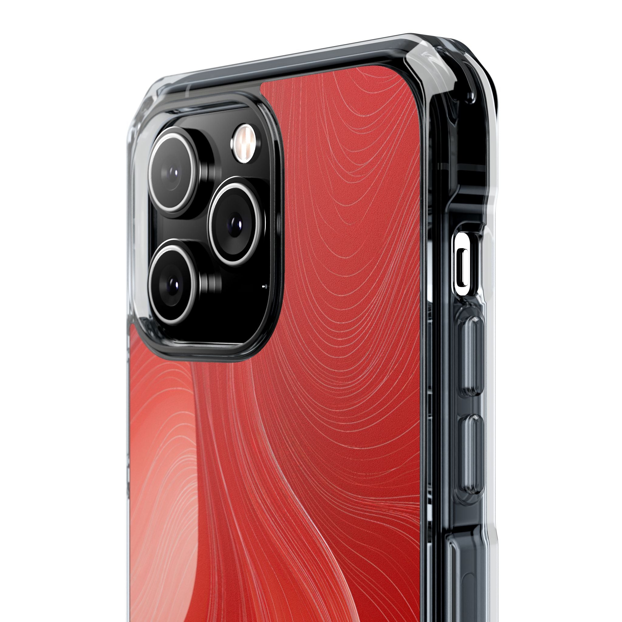 Red Impact MagSafe Phone Case for iPhone - Crimson Silk Strands