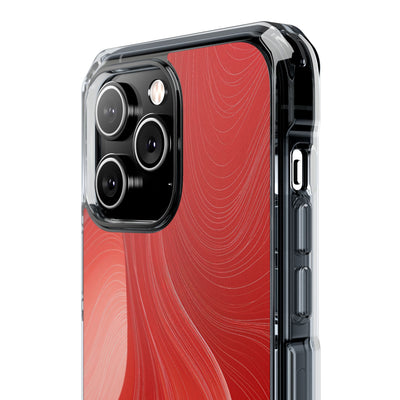 Red Impact MagSafe Phone Case for iPhone - Crimson Silk Strands