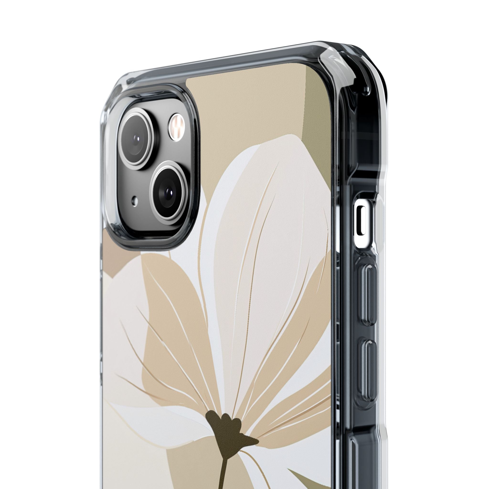 Beige Impact MagSafe Phone Case for iPhone - Sage Linen Magnolia