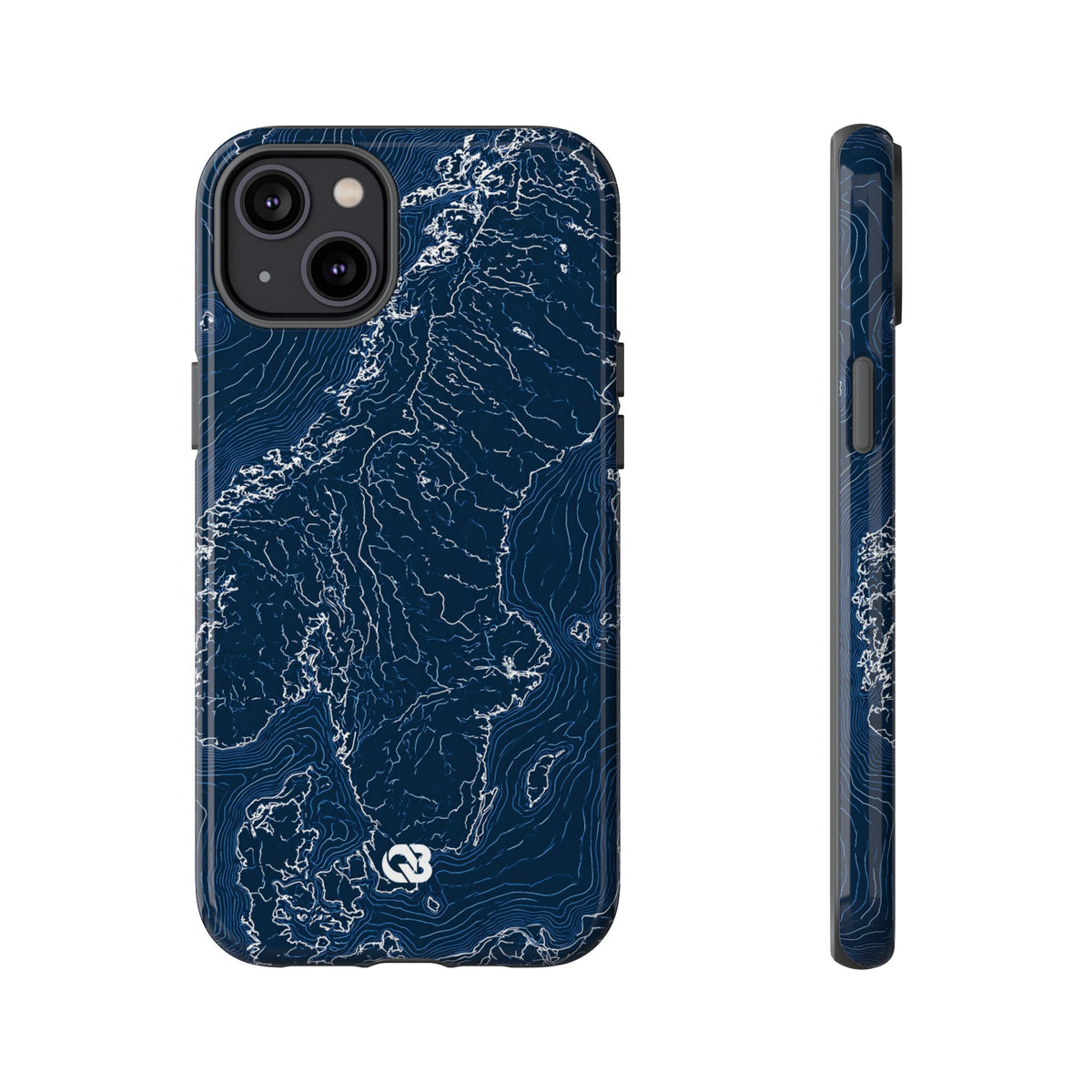 Nordic Contour Chart · Tough Phone Case for iPhone · Blue