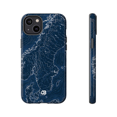 Nordic Contour Chart · Tough Phone Case for iPhone · Blue