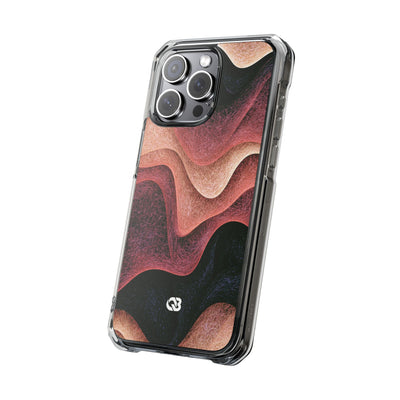 Rose Contour Waves · Clear Impact Magnetic Phone Case for iPhone · Pink