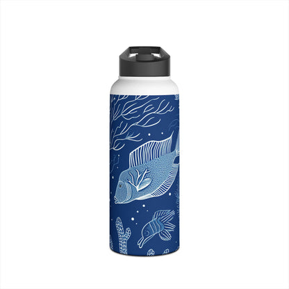 Blue Scale Reef - Stainless Steel Water Bottle