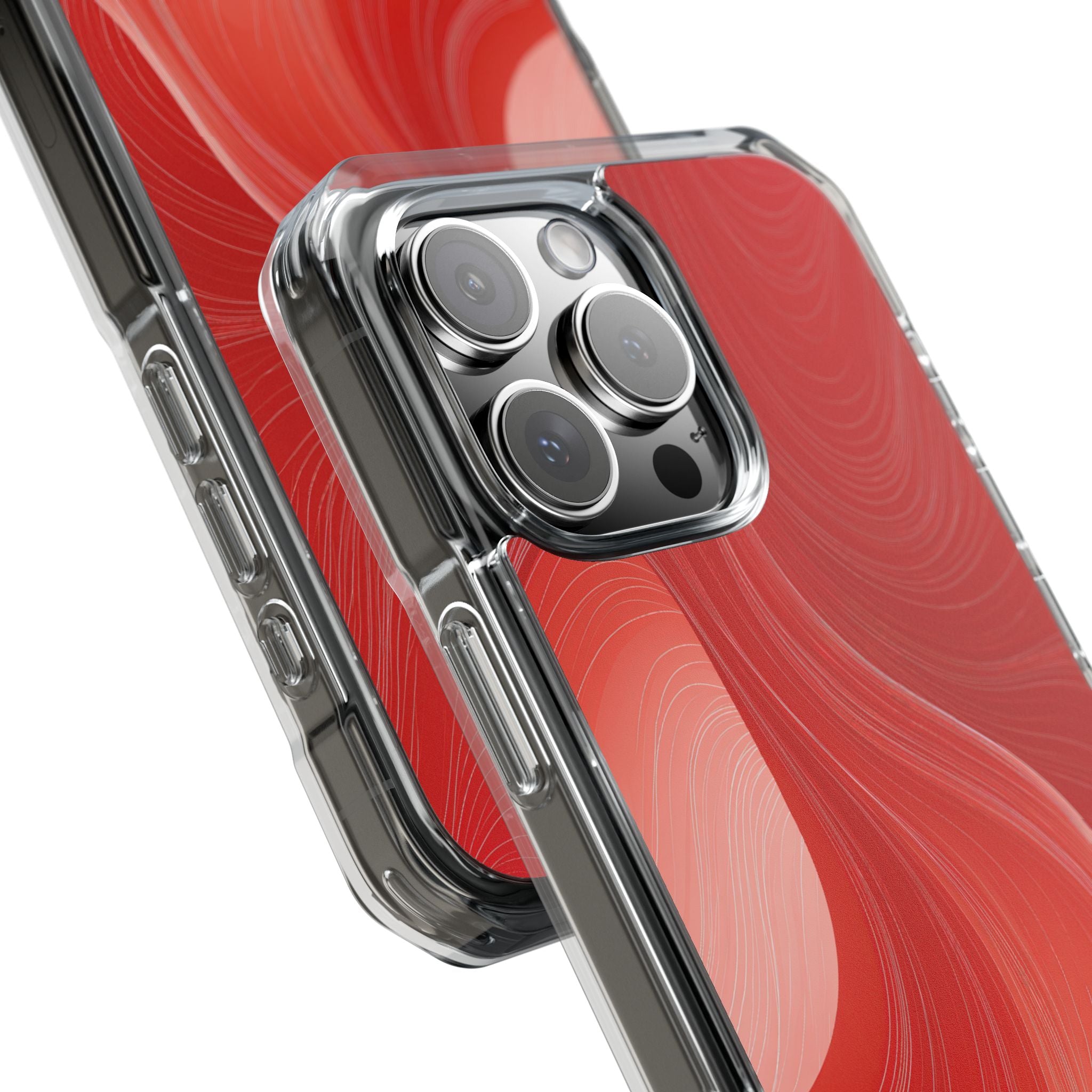 Red Impact MagSafe Phone Case for iPhone - Crimson Silk Strands