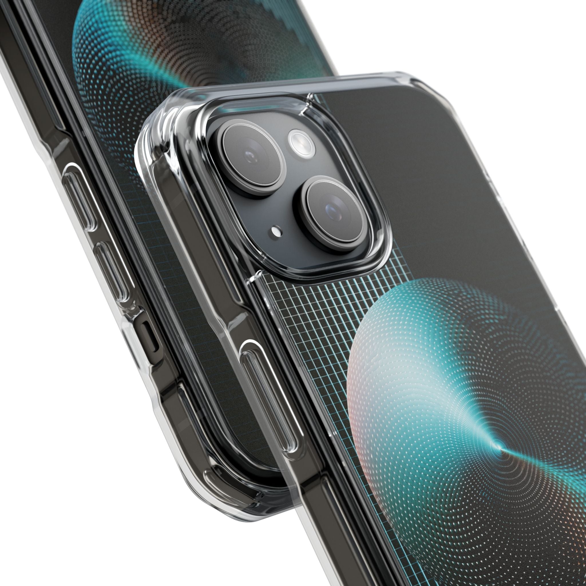 Blue Impact MagSafe Phone Case for iPhone - Cyan Vector Sphere