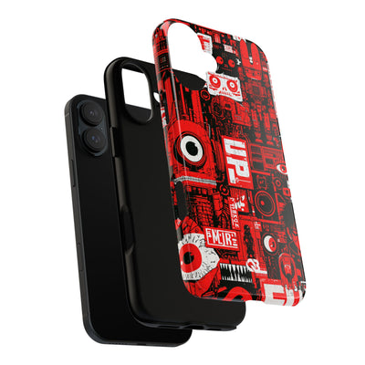 Neo Mecha Collage · Tough Phone Case for iPhone · Red