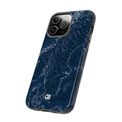 Nordic Contour Chart · Tough Phone Case for iPhone · Blue