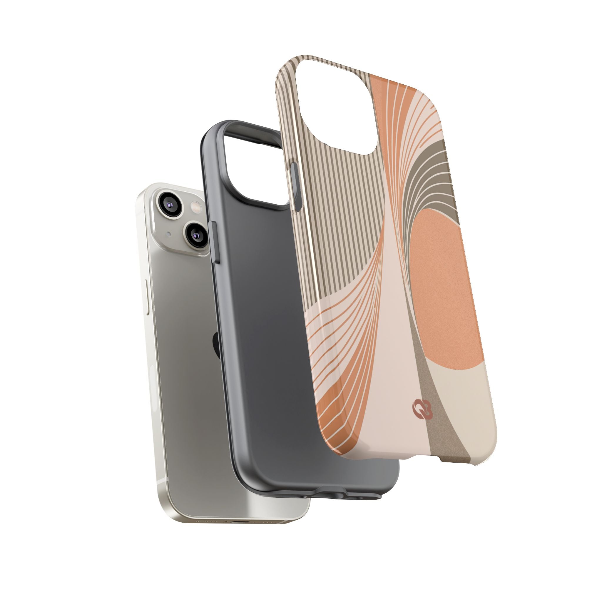 Orange Tough Phone Case for iPhone - Desert Arc Horizon