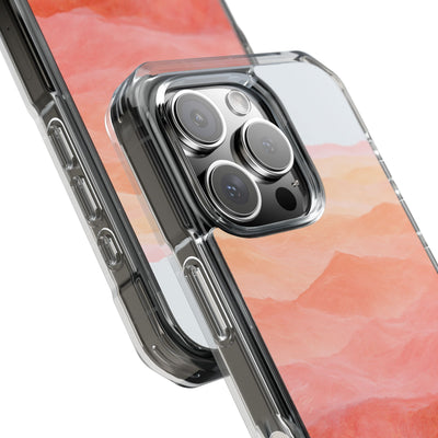 Alpenglow Ridge Vista · Clear Impact Magnetic Phone Case for iPhone · Orange