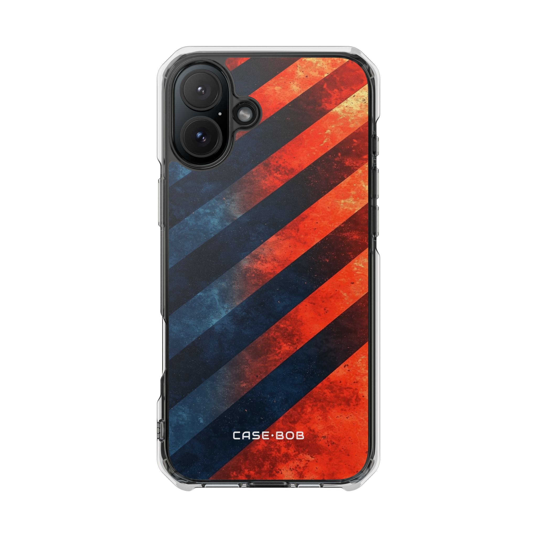 Diagonal Stripes Blaze iPhone 16 Plus Cover - Impact