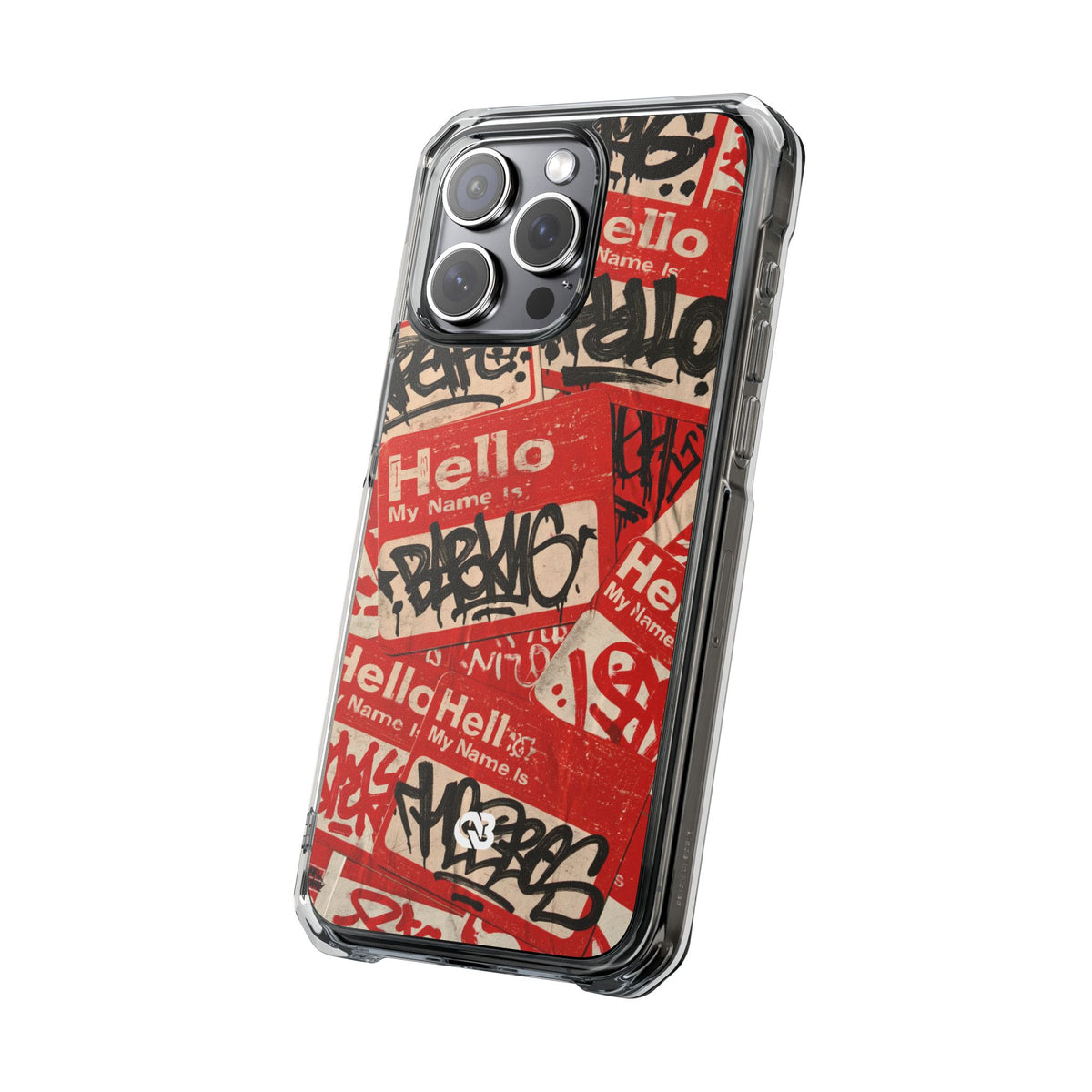 Slap Tag Collage · Clear Impact Magnetic Phone Case for iPhone · Red