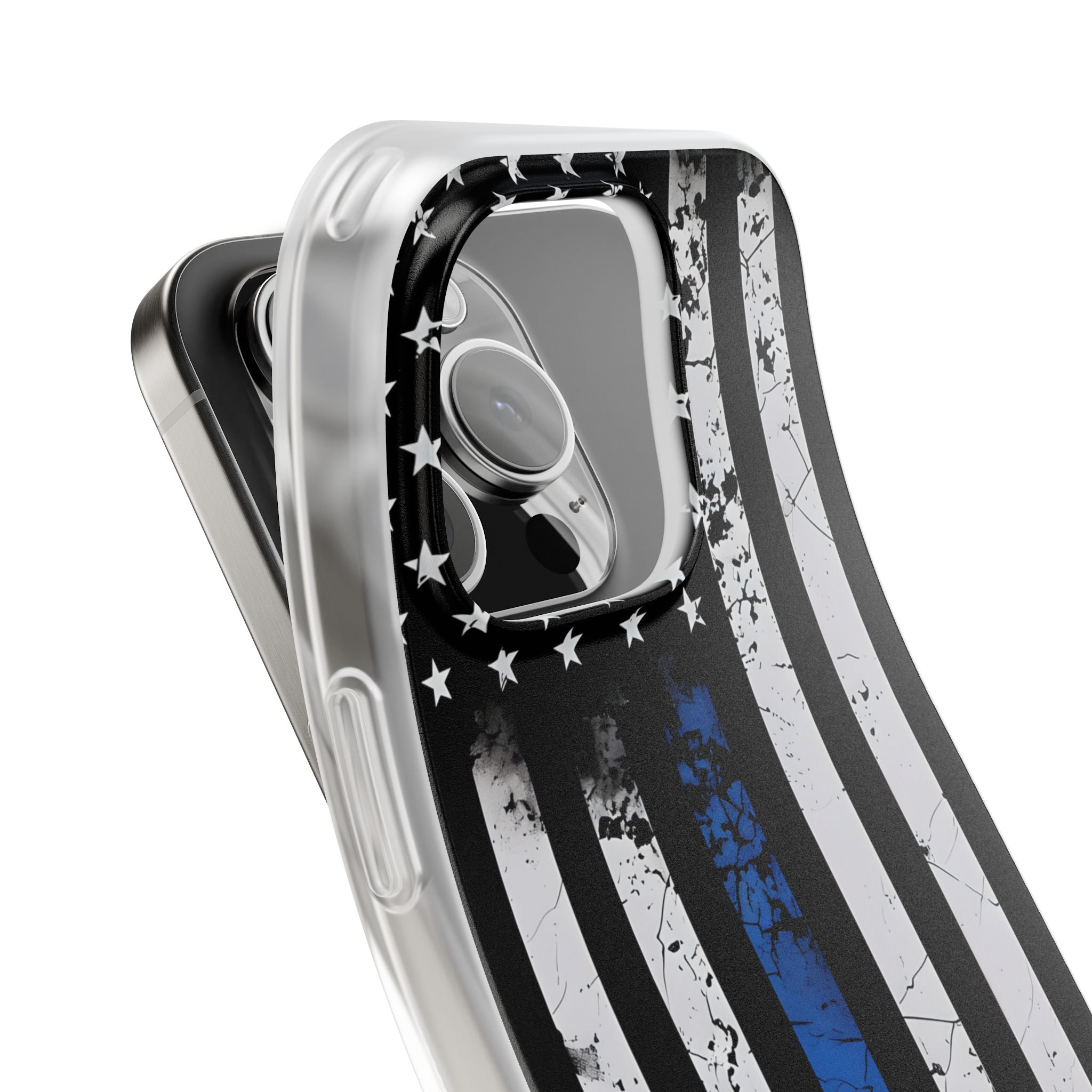 Gritty Cobalt Flag · Soft Phone Case for iPhone