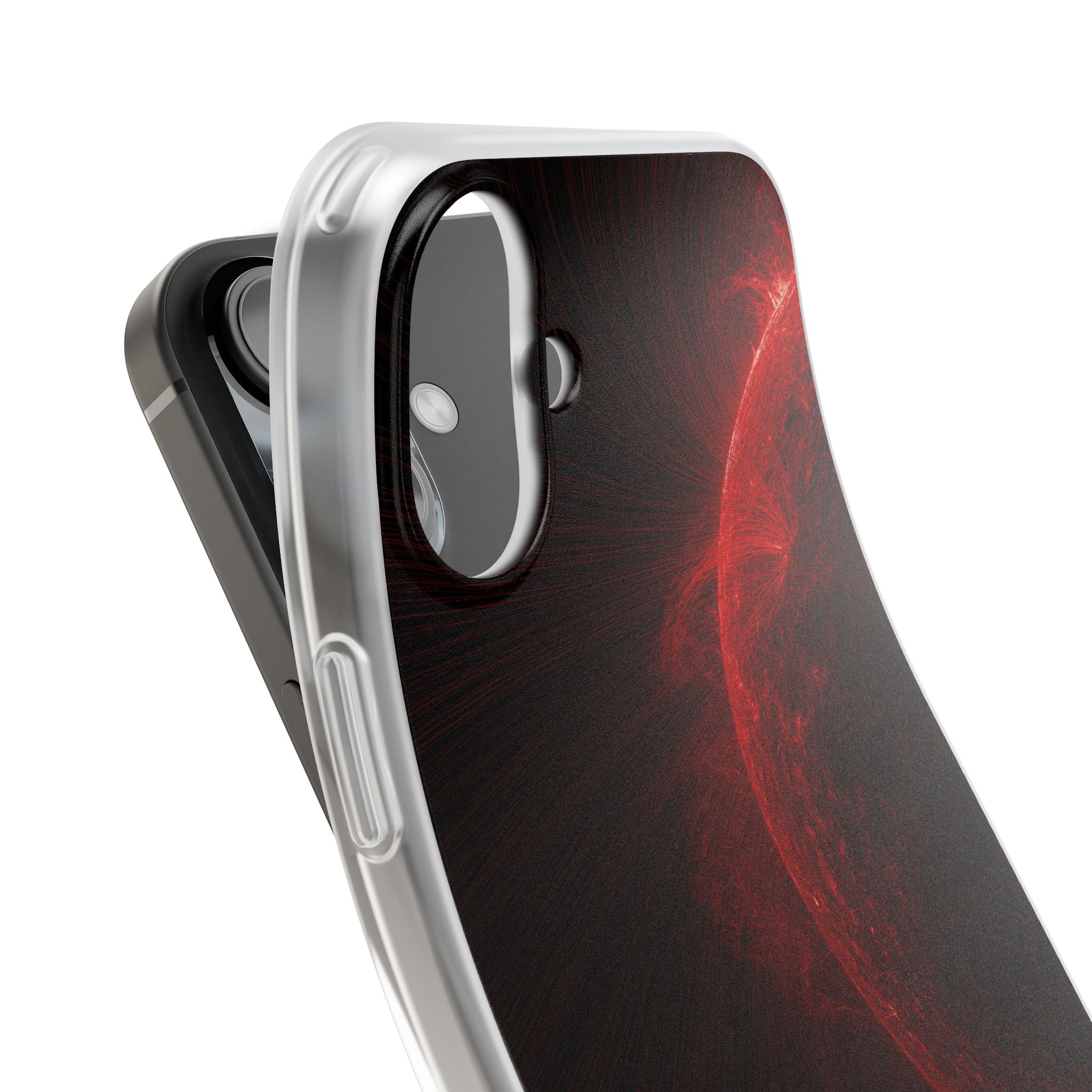 Red Lite Phone Case for iPhone - Solar Crimson Flare