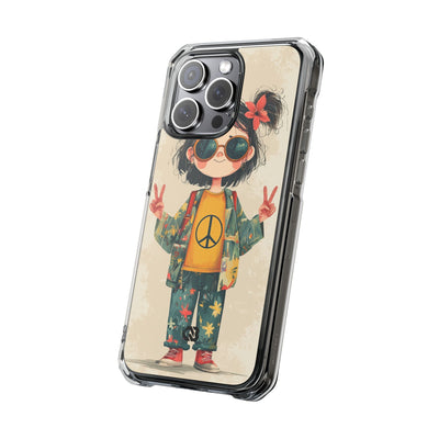 Retro Peace Girl · Impact Hoesje voor iPhone · Magsafe