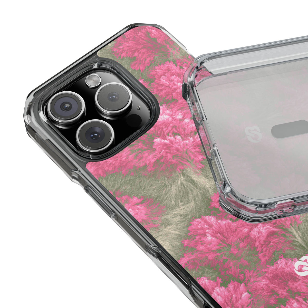 Digital Blossom · Clear Impact Magnetic Phone Case for iPhone · Pink