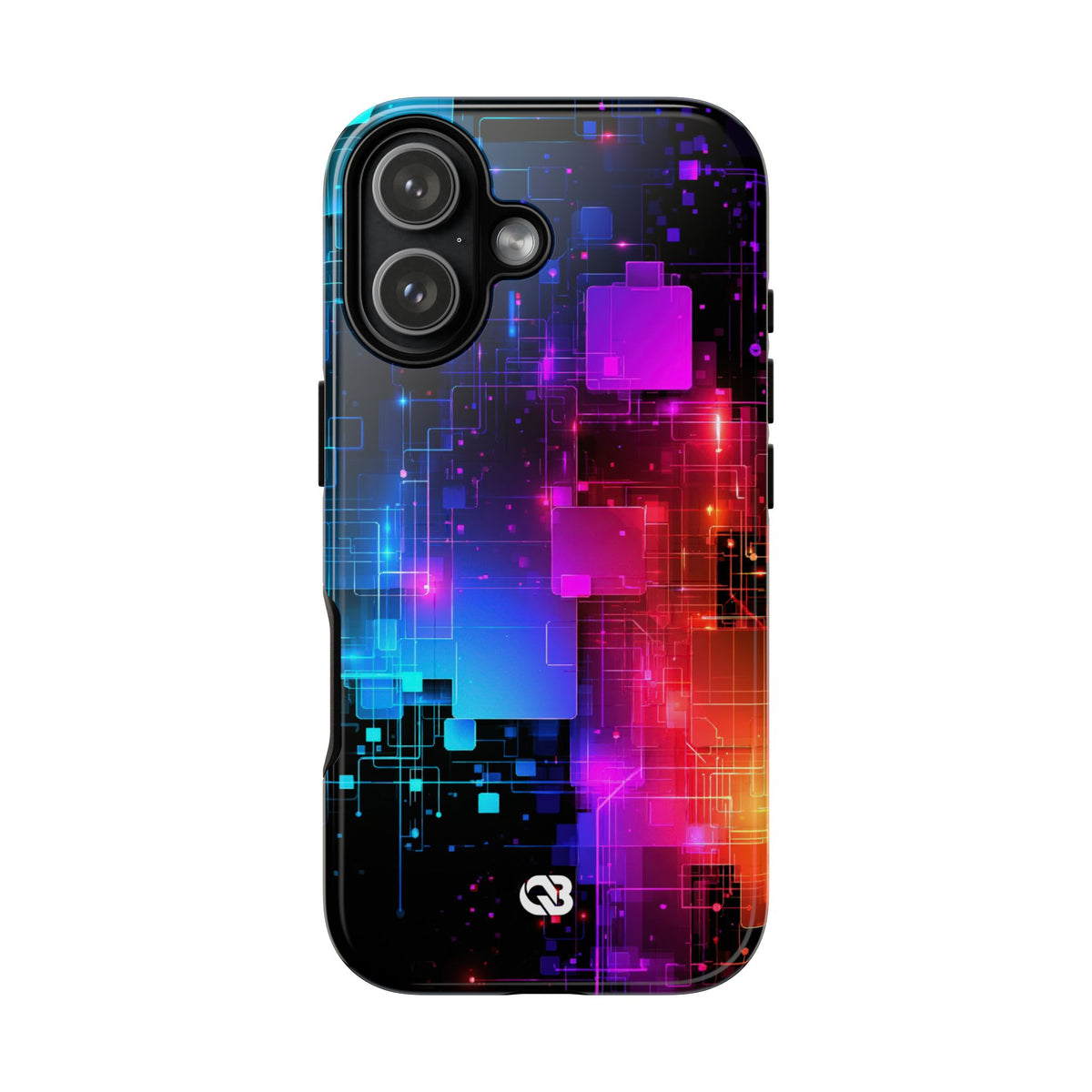 Spectral Circuit Grid · Tough Phone Case for iPhone · Black