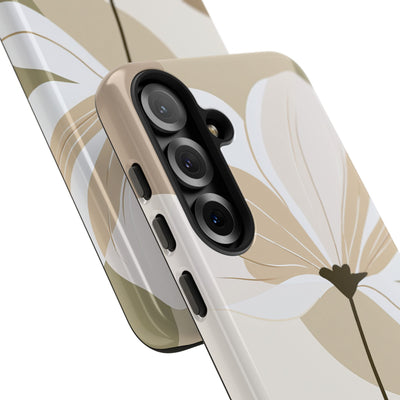Beige Tough Phone Case for Samsung - Sage Linen Magnolia